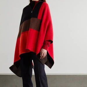 Akris 100% Cashmere Colorblock Reversable Poncho